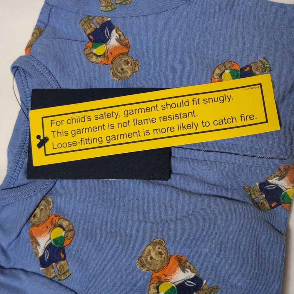 Ralph Lauren Blue Bear Print Footies - Picture 6 of 9